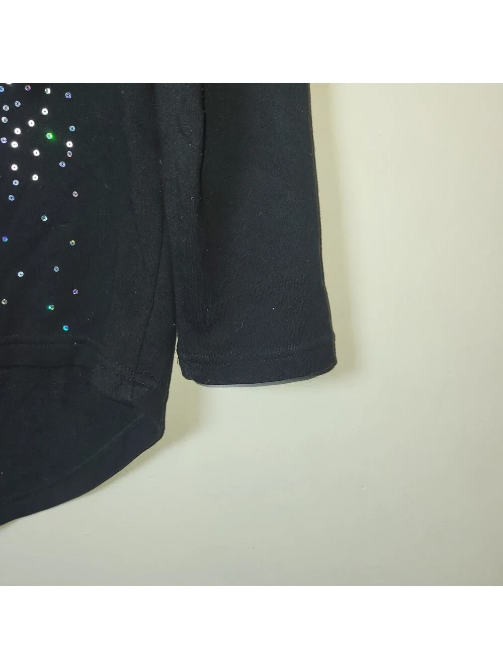 Universal Studios Women's Black Sequin Hooded Sweatshirt Pullover Top Size S